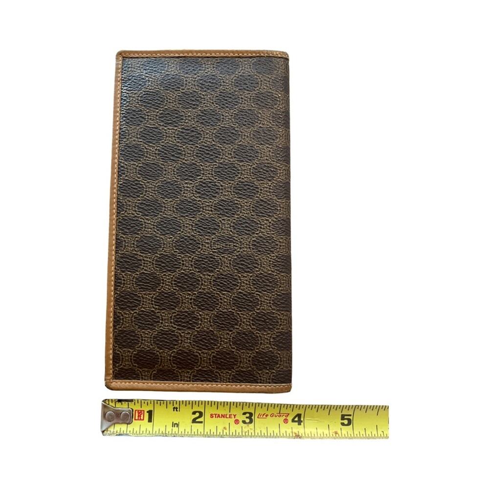 Vintage Celine Macadam Long Wallet Tan Leather & Canvas Made in Italy - Picture 10 of 15